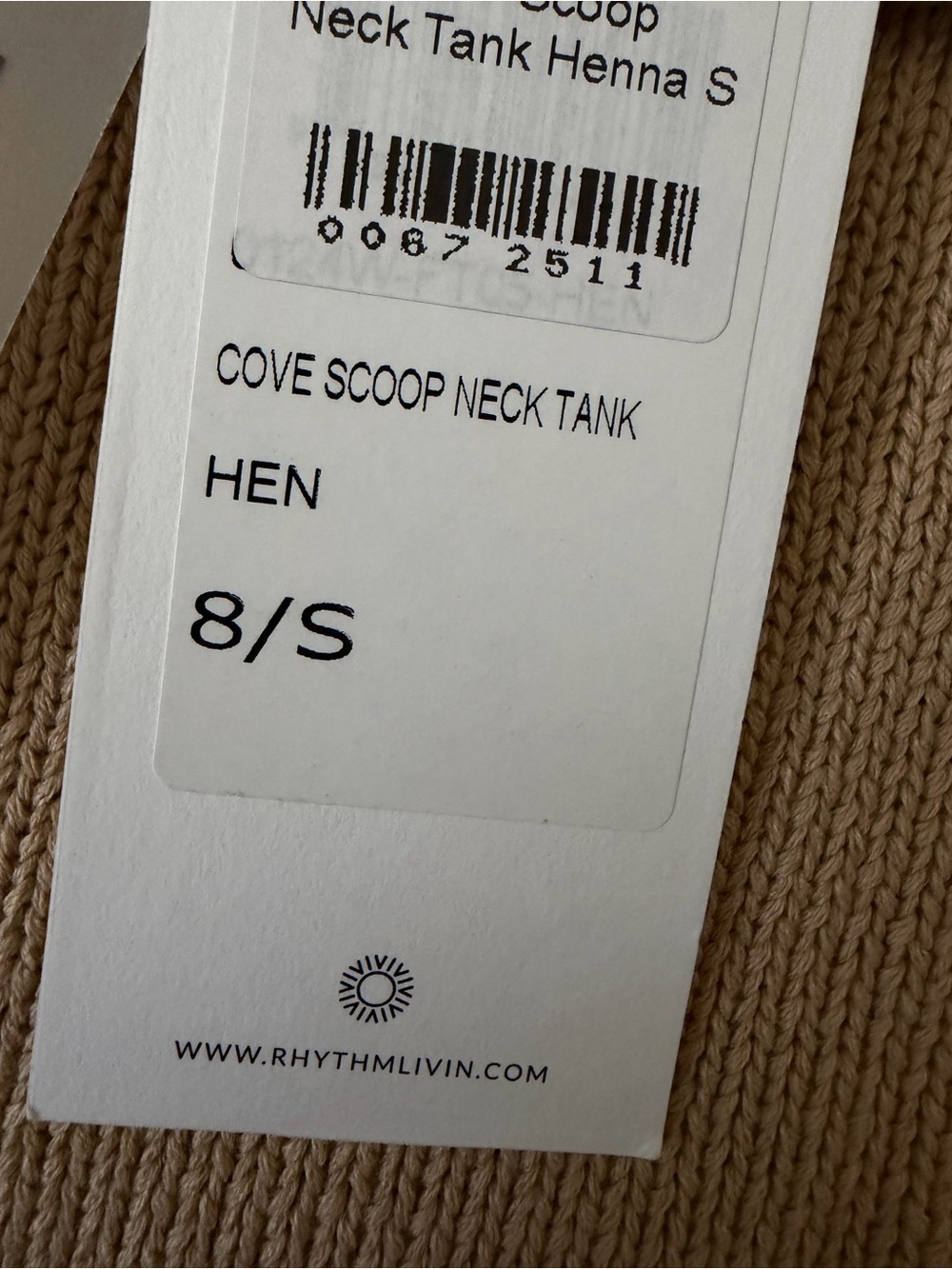 RHYTHM Women's Cove Scoop Tank Top Small NWT - Picture 7 of 7